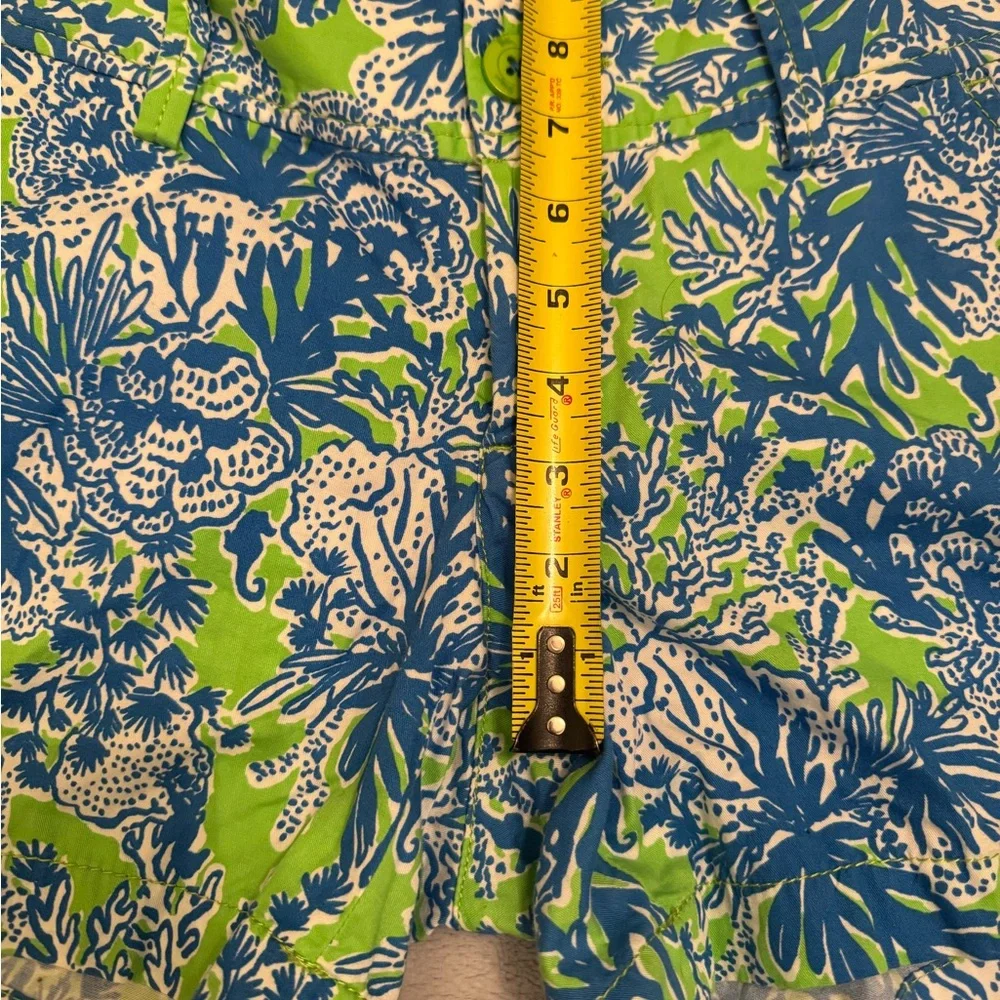Lilly Pulitzer Callahan Short Blue Green Tropical‎ Floral Cotton Size 2
